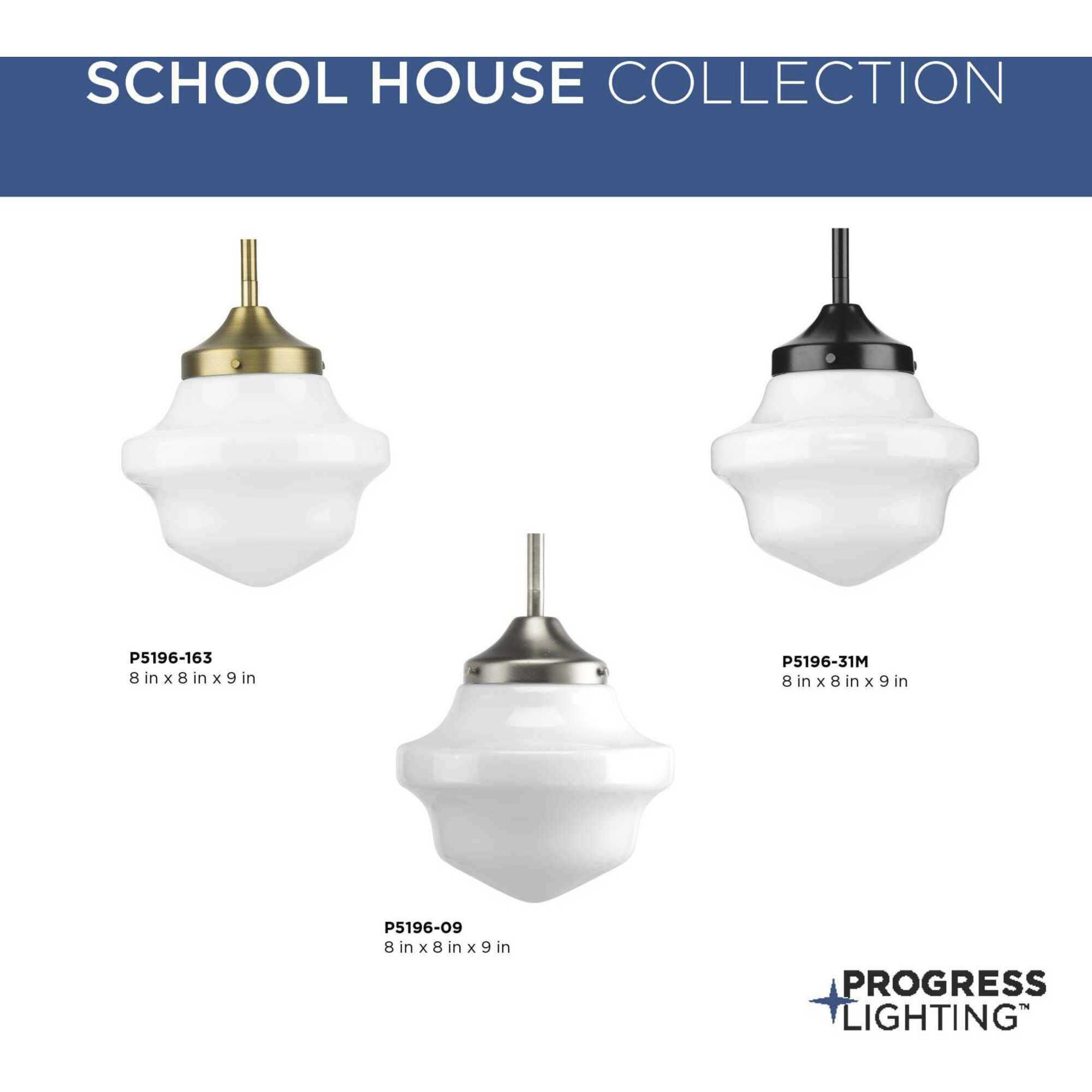Progress Lighting School House Brushed Nickel One Light Mini Pendant