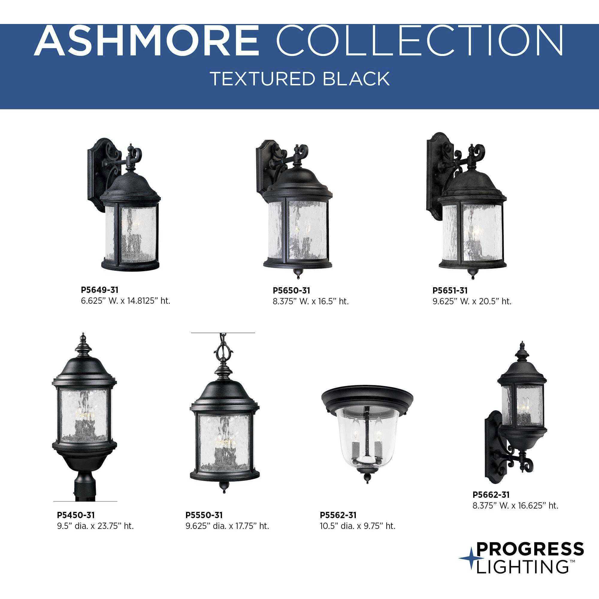 Ashmore 2 Light 15 inch Textured Black Outdoor Wall Lantern
