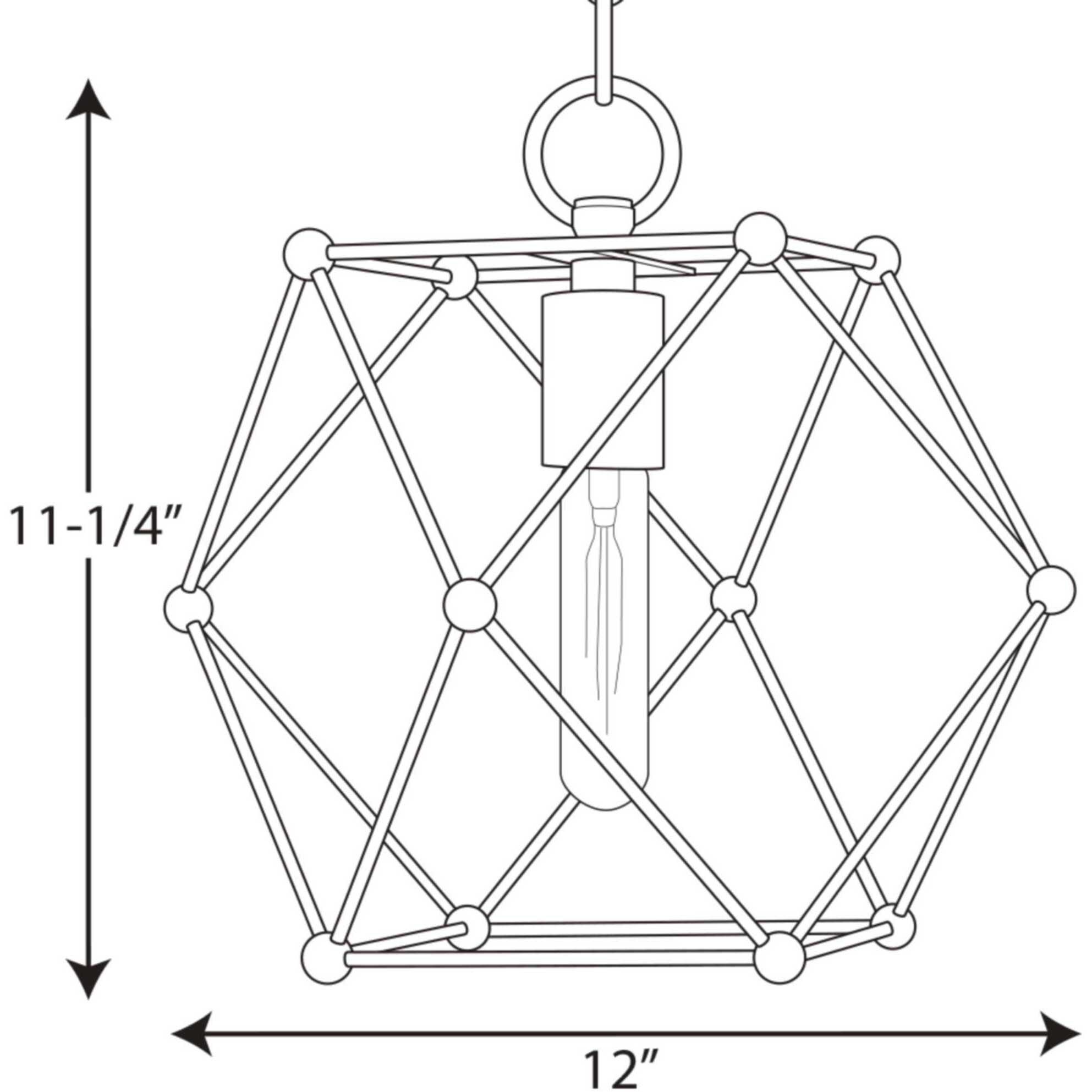 Spatial 1 Light 12 inch Matte Black Mini-Pendant Ceiling Light, Design Series