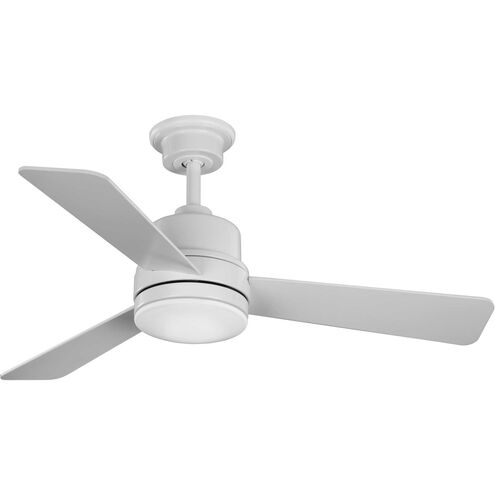 Trevina II 44 inch Satin White with Matte White Blades Ceiling Fan, Progress LED