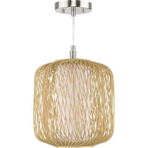 Cordova 1 Light 10 inch Natural Rattan Mini Pendant Ceiling Light, Design Series