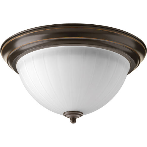 Signature LED 13 inch Antique Bronze Flush Mount Ceiling Light in Etched