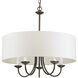 Drum Shade 5 Light 21.63 inch Antique Bronze Chandelier Ceiling Light