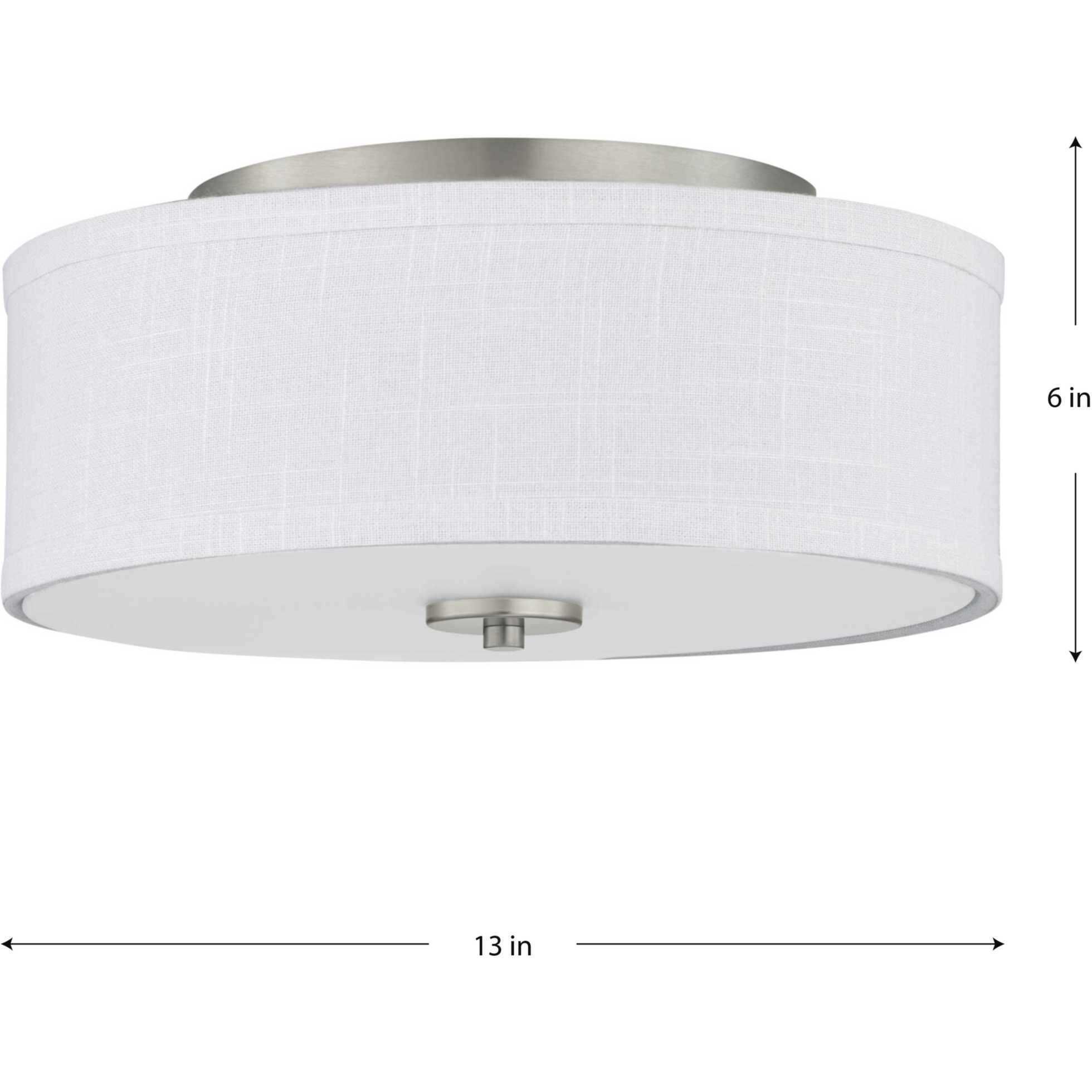 Inspire LED LED 13 inch Brushed Nickel Flush Mount Ceiling Light, Progress LED