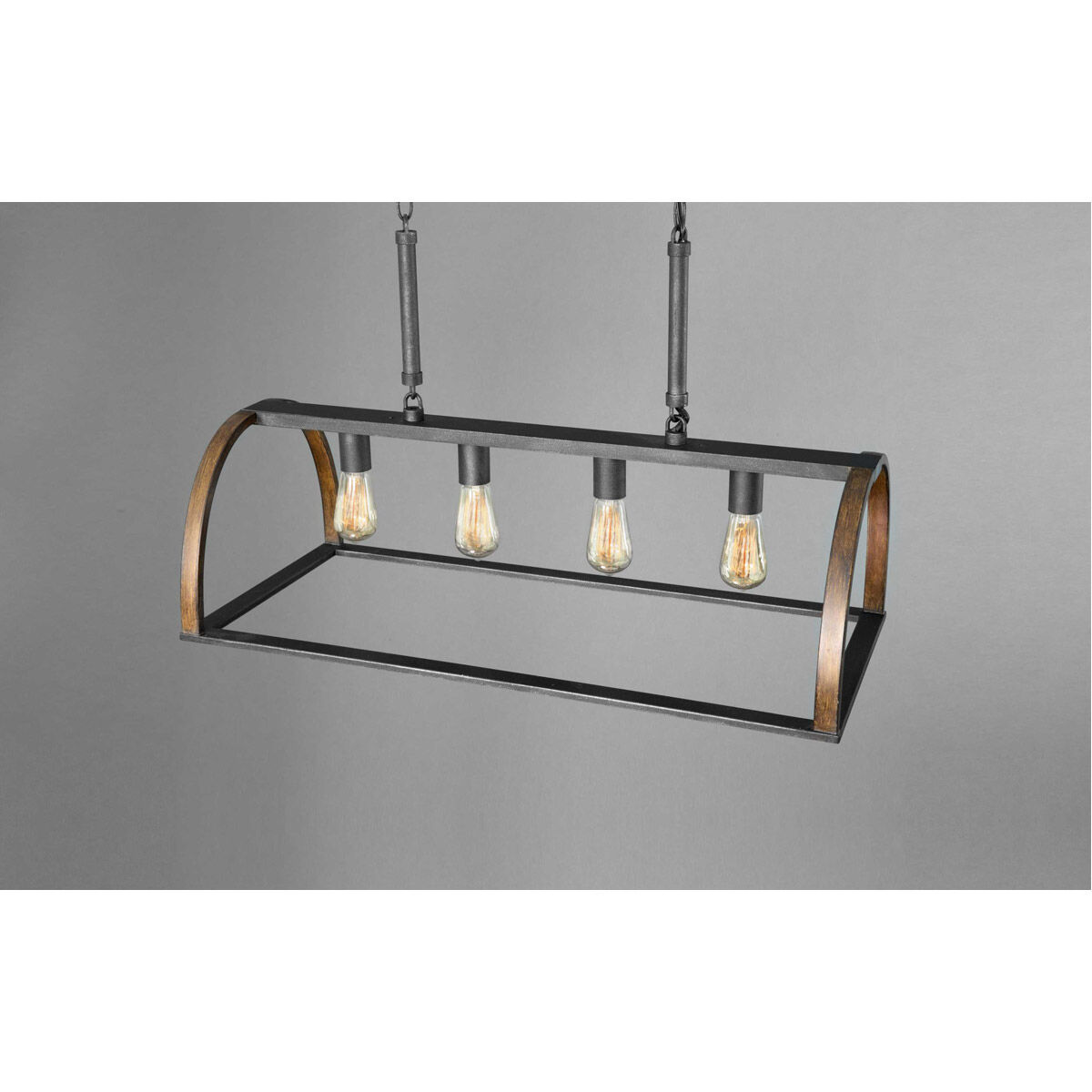 Trestle 4 Light 33 inch Gilded Iron Island Pendant Ceiling Light