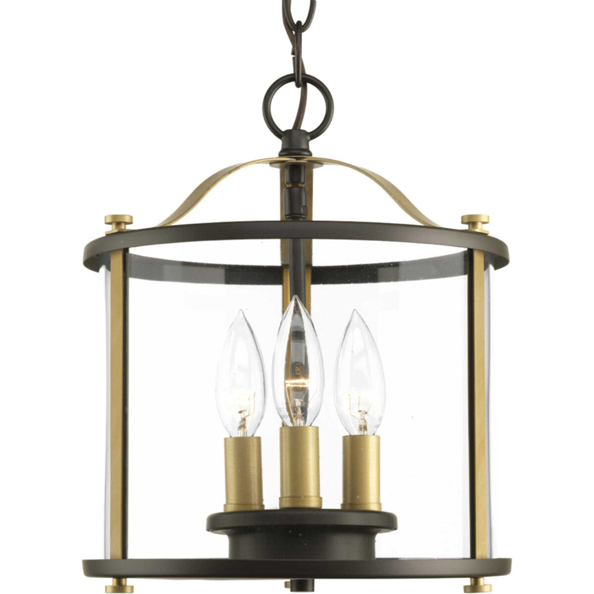 Squire 3 Light 10 inch Antique Bronze Outdoor Semi-Flush Convertible in Antique Bronze and Vintage Brass
