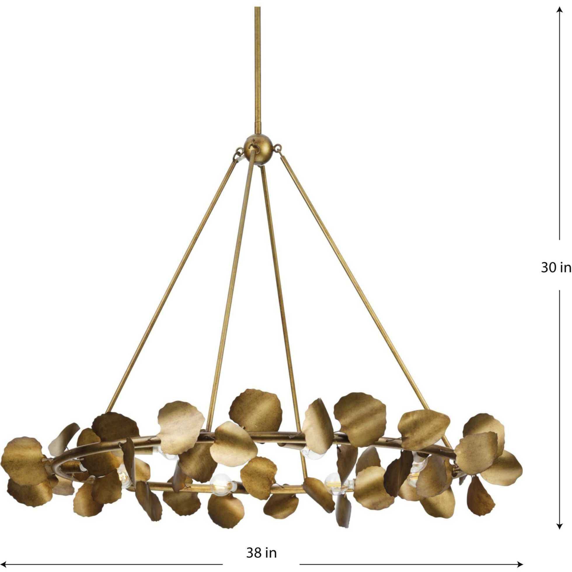 Laurel 8 Light 38 inch Gold Ombre Chandelier Ceiling Light, Design Series