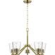 Vertex 5 Light 22.5 inch Brushed Gold Chandelier Ceiling Light