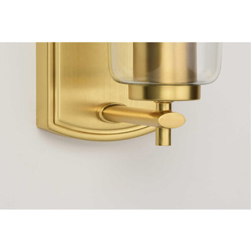 Adley 1 Light 5 inch Satin Brass Bath Vanity Wall Light