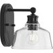 Singleton 1 Light 7.62 inch Matte Black Bath Vanity Wall Light