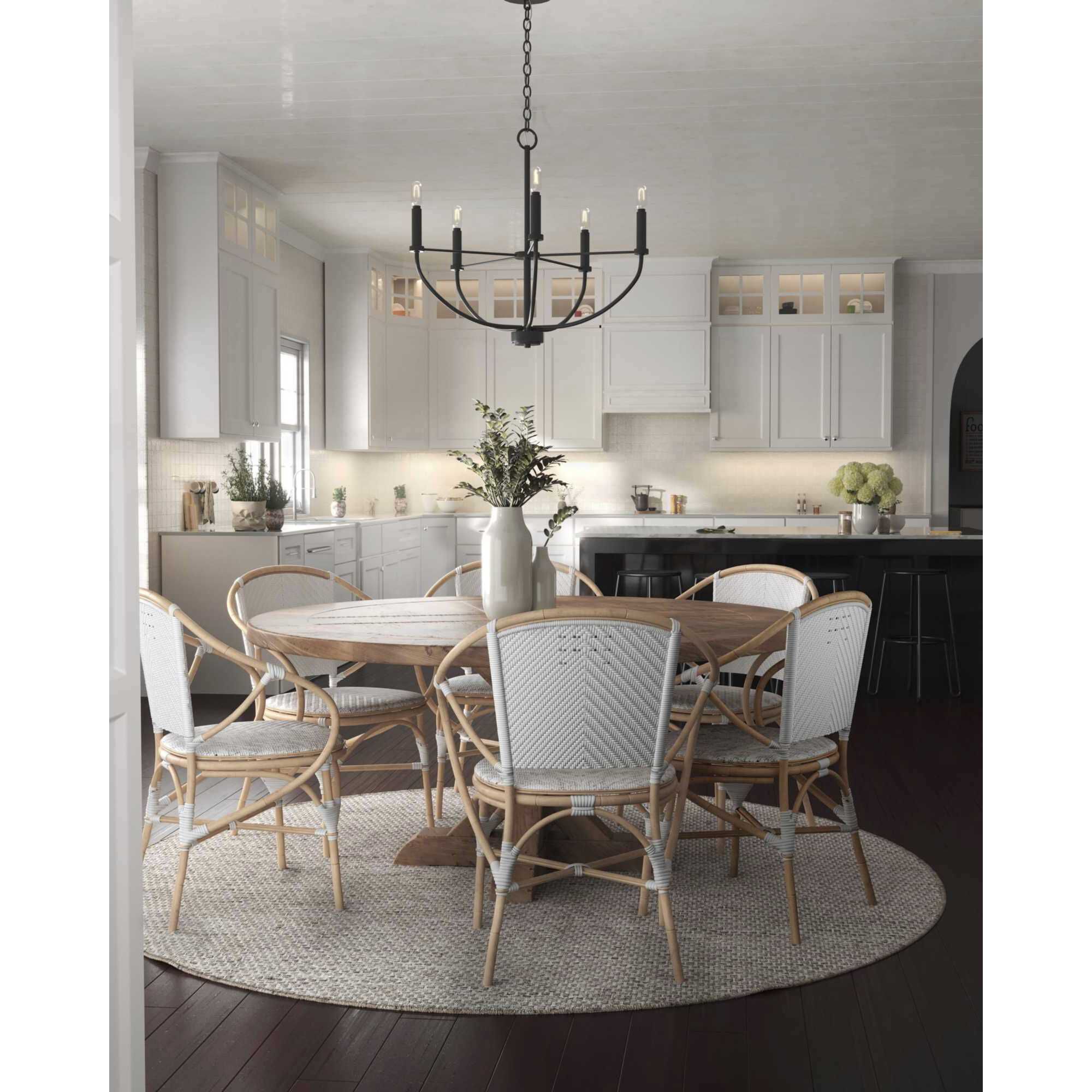 Leyden 5 Light 22 inch Matte Black Chandelier Ceiling Light