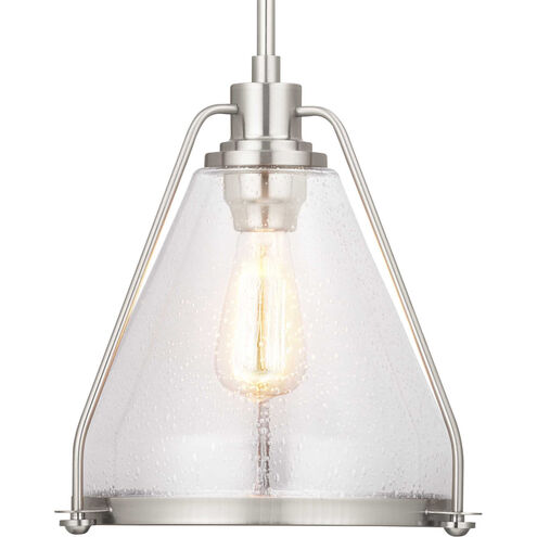 Range 1 Light Brushed Nickel Pendant Ceiling Light