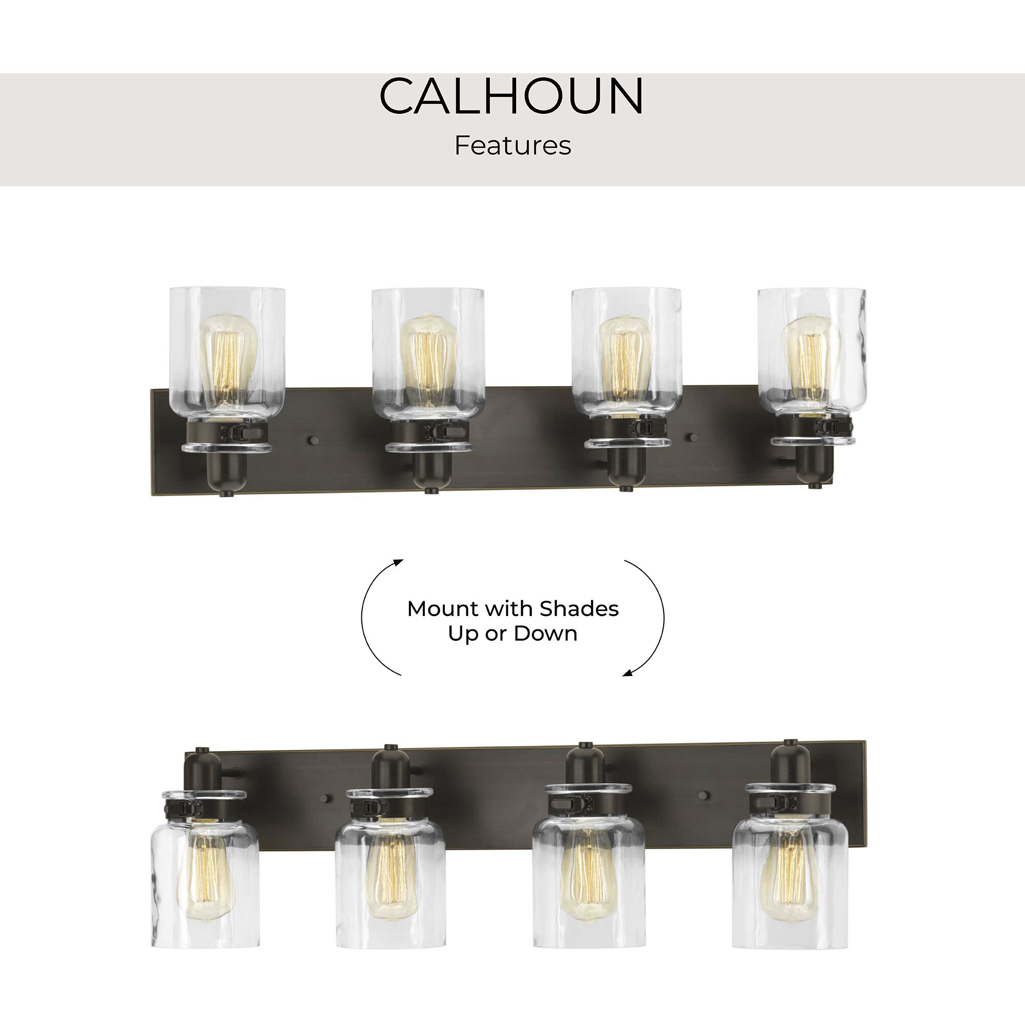 Calhoun 4 Light 30 inch Antique Bronze Bath Vanity Wall Light