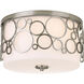 Bingo 3 Light 14 inch Brushed Nickel Flush Mount Ceiling Light