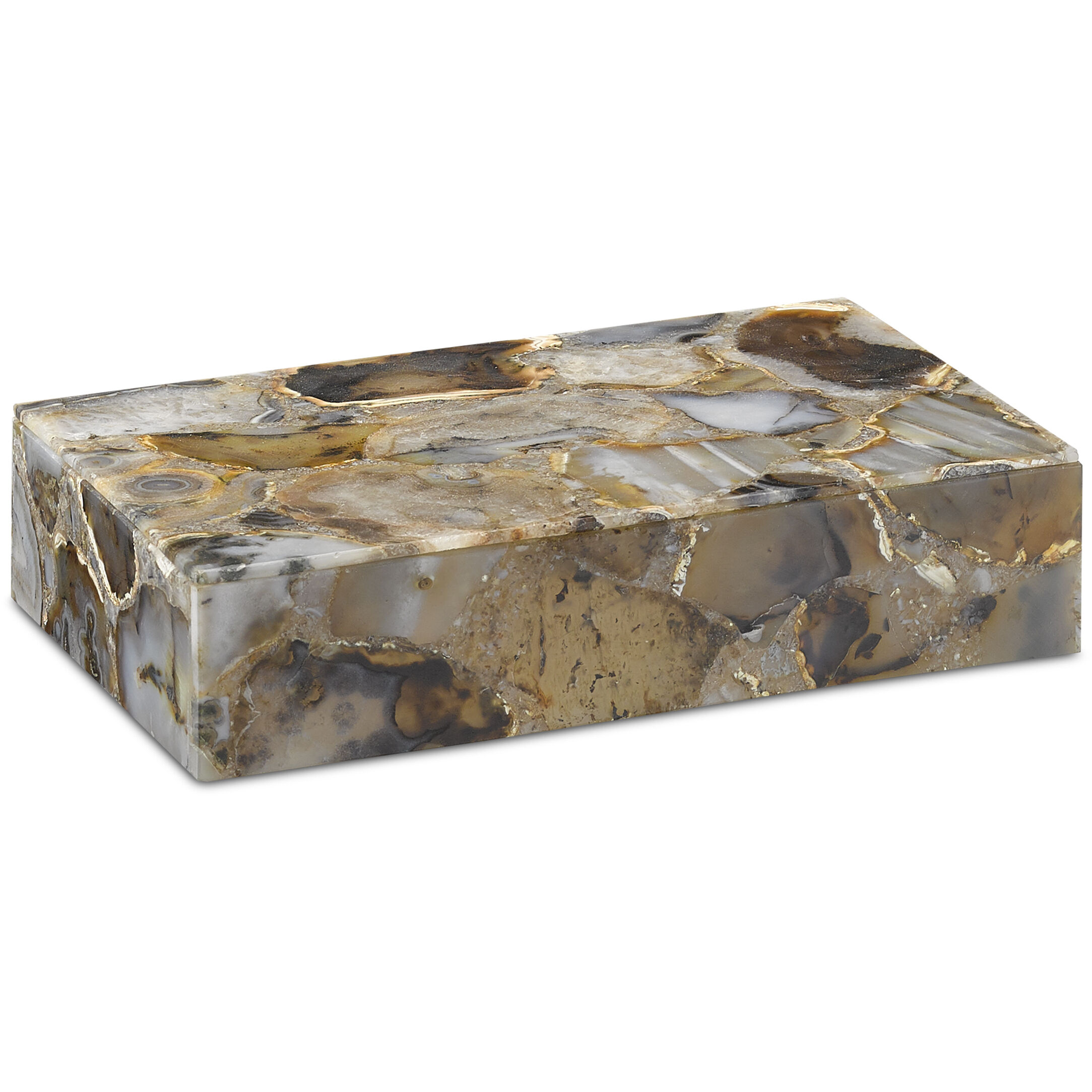 Malaga 7 inch Black Agate Box, Large
