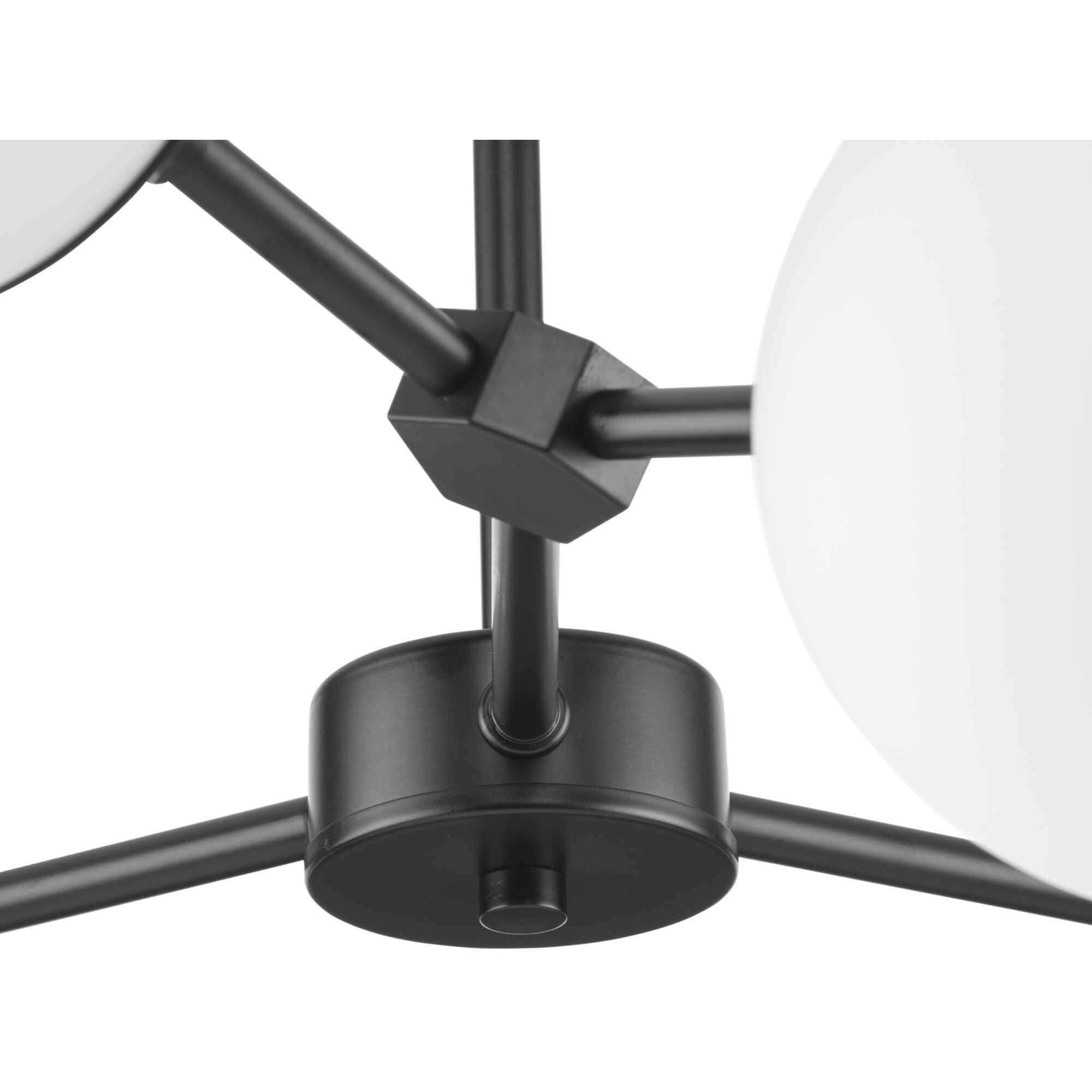 Haas 6 Light 33.5 inch Matte Black Chandelier Ceiling Light, Design Series