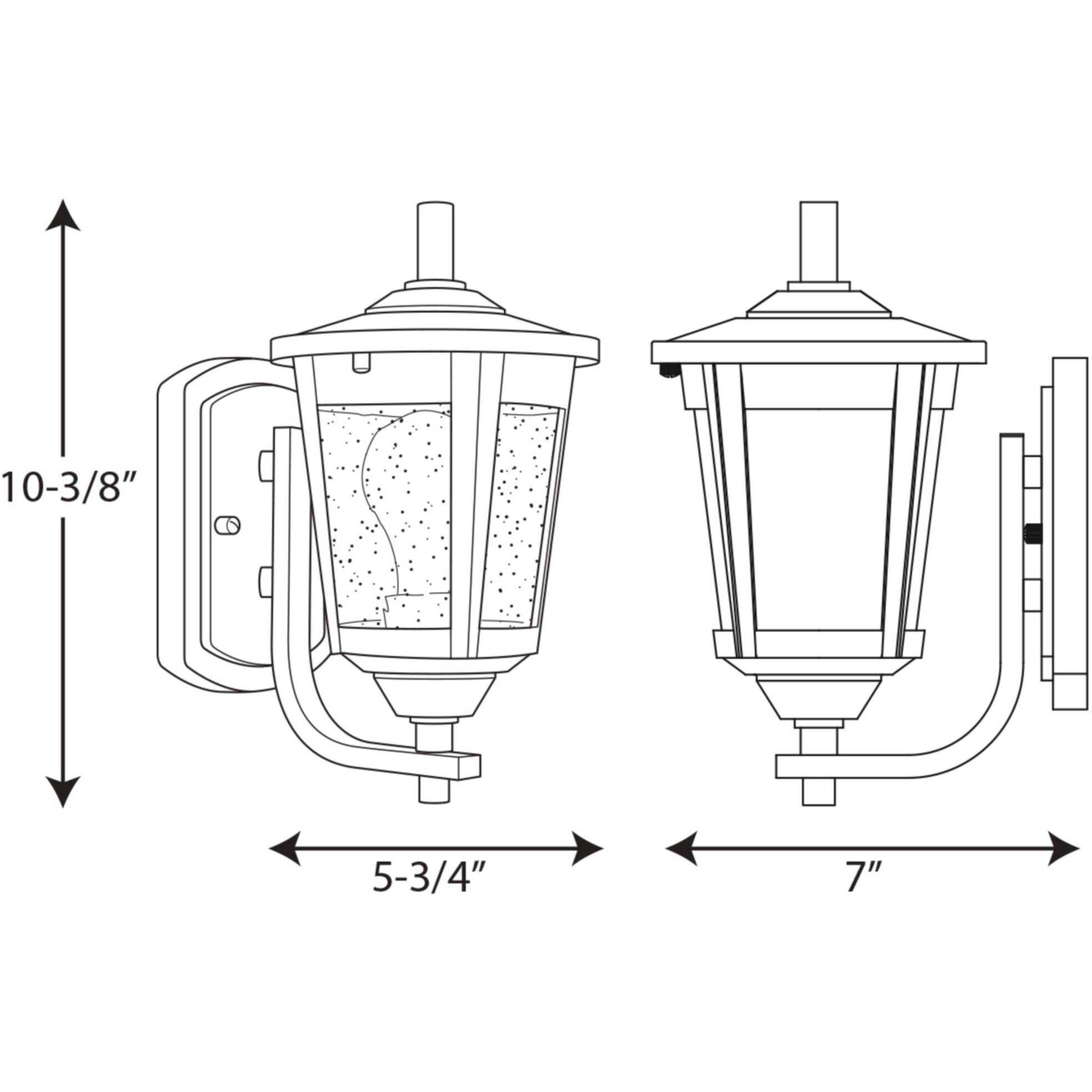 East Haven 1 Light 10 inch Textured Black Outdoor Wall Lantern, Small