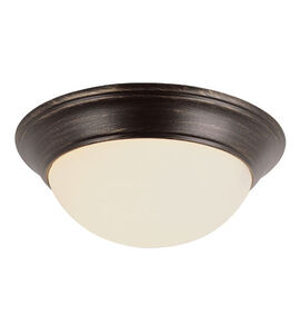 Athena 2 Light 14 inch Rubbed Oil Bronze Flushmount Ceiling Light