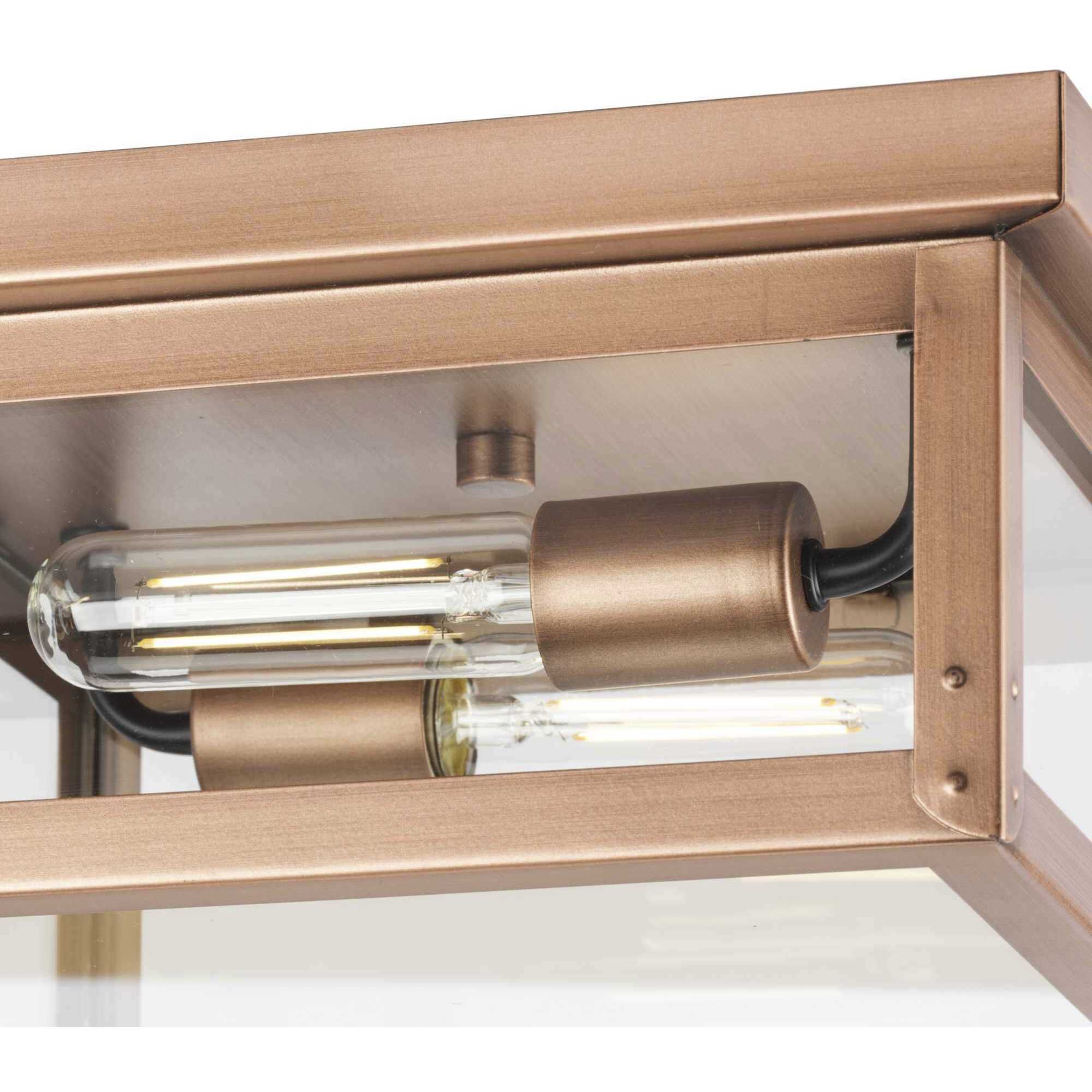 Union Square 2 Light 12.37 inch Antique Copper Flushmount Ceiling Light, Design Series