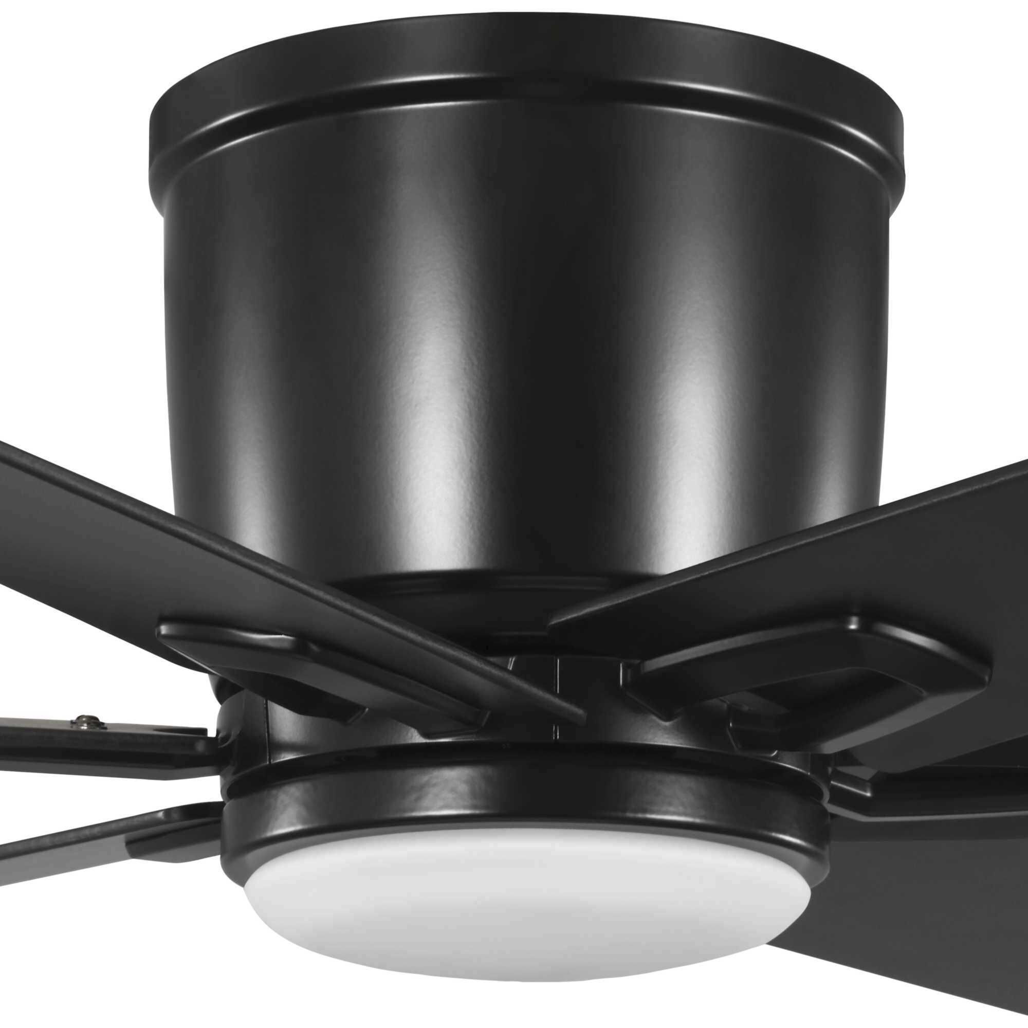 Bexar 54 inch Matte Black with Distressed Ebony/Matte Black Blades Ceiling Fan, Progress LED