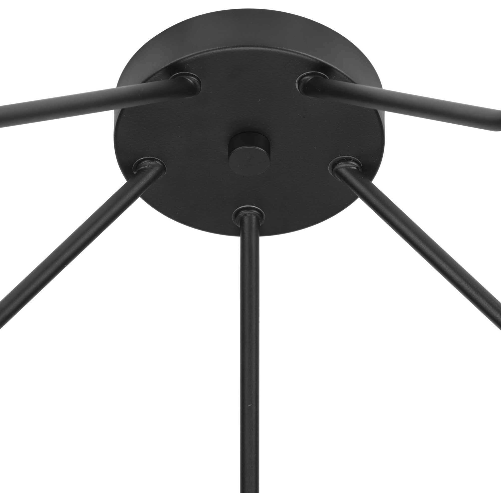 Breckenridge 5 Light 22.5 inch Matte Black Semi-Flush Mount Ceiling Light, Design Series