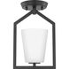 Vertex 1 Light 5 inch Matte Black Semi-Flush Mount Ceiling Light