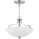 Laird 3 Light 15.63 inch Brushed Nickel Semi-Flush Mount Convertible Ceiling Light