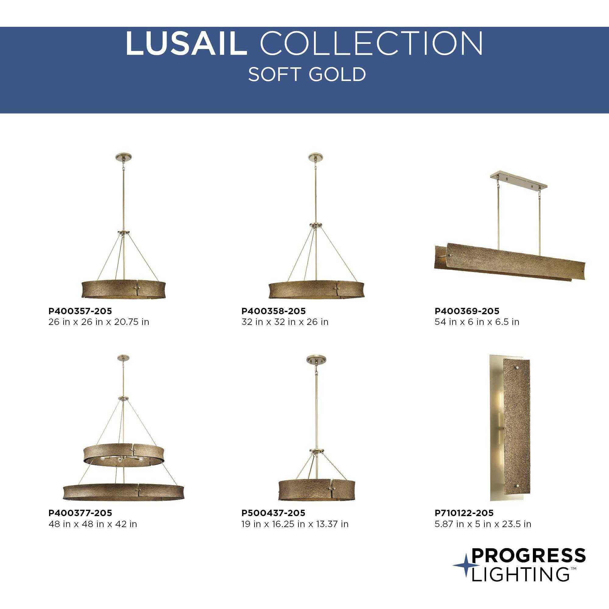 Progress P400377-205 Lusail 13 Light 48 inch Soft Gold