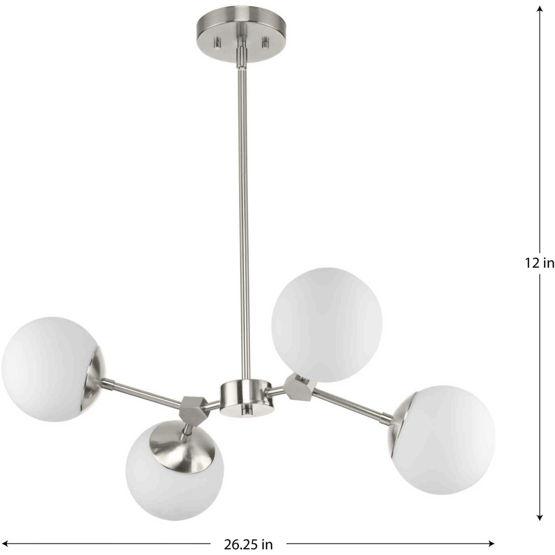 Haas 4 Light 16.5 inch Brushed Nickel Chandelier Ceiling Light, Design Series