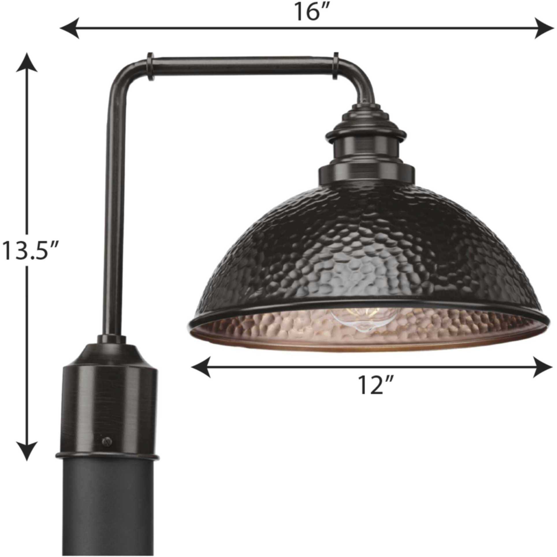 Englewood 1 Light 16 inch Antique Bronze Outdoor Post Lantern