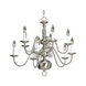 Americana 10 Light 26 inch Brushed Nickel Chandelier Ceiling Light