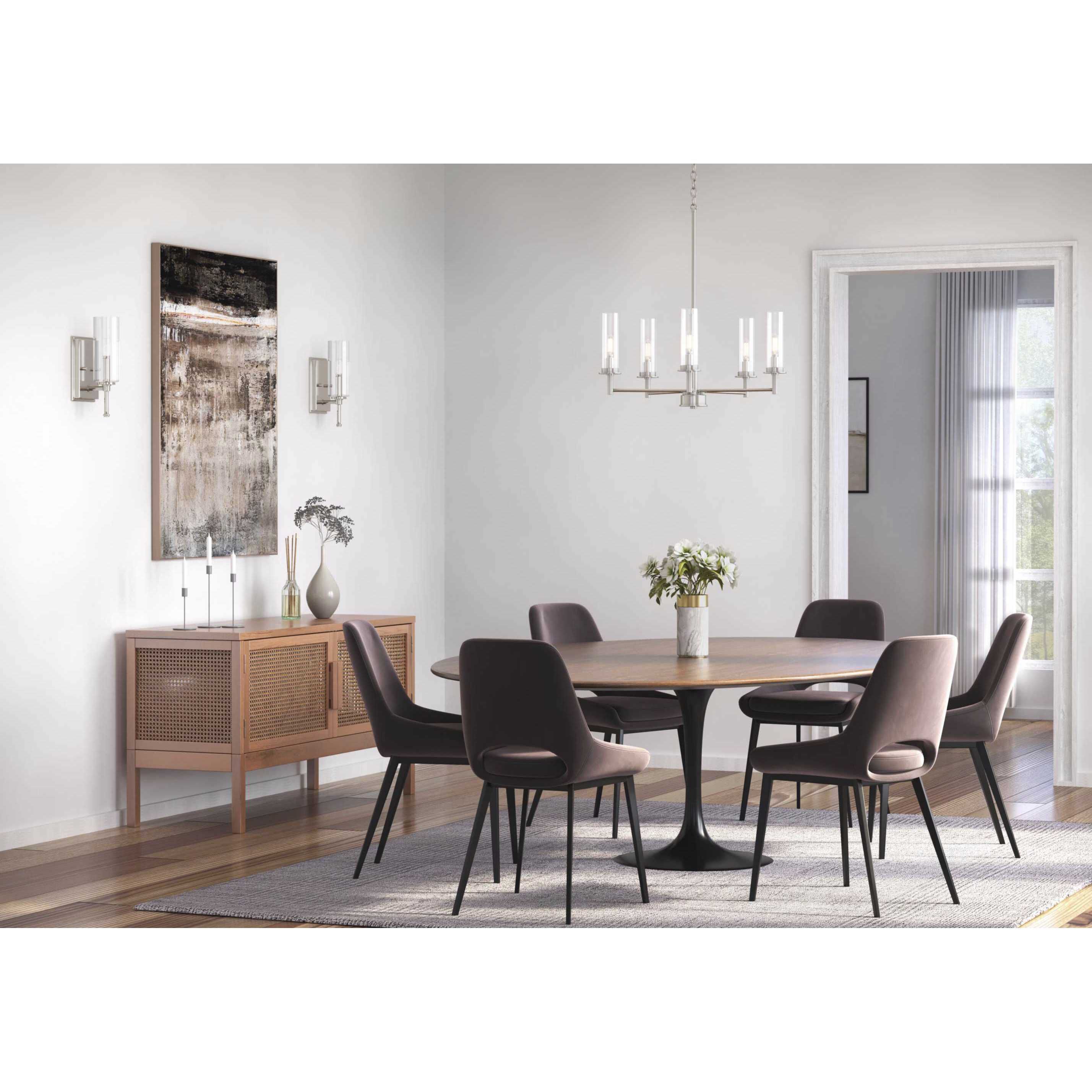 Kellwyn 5 Light 23 inch Brushed Nickel Chandelier Ceiling Light