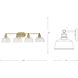 Singleton 4 Light 36 inch Vintage Brass Bath Vanity Wall Light