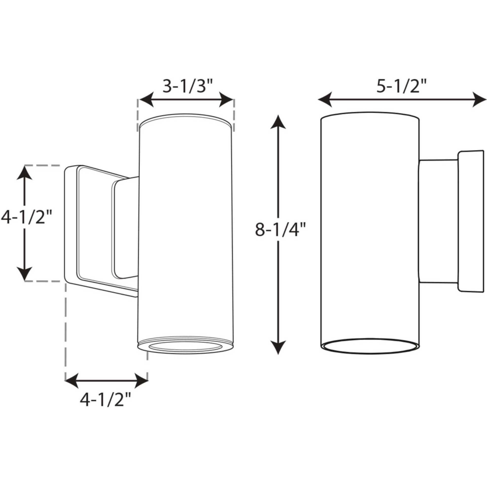 Cylinders Outdoor Wall Mount Up/Down Cylinder in Antique Bronze, Progress LED