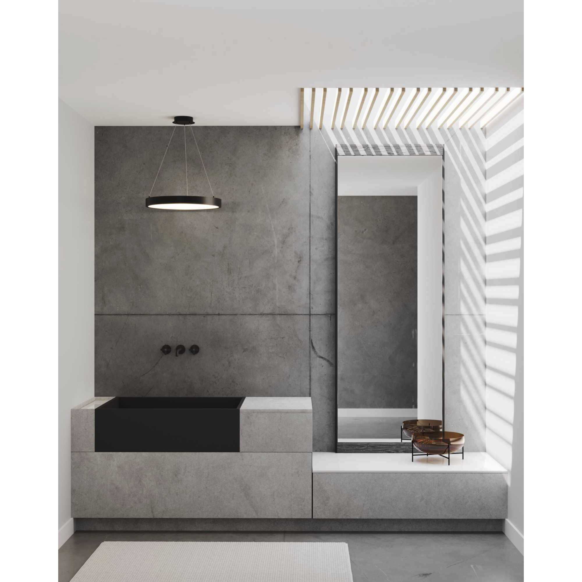 Inverse LED LED 20 inch Matte Black Pendant Ceiling Light, Progress LED