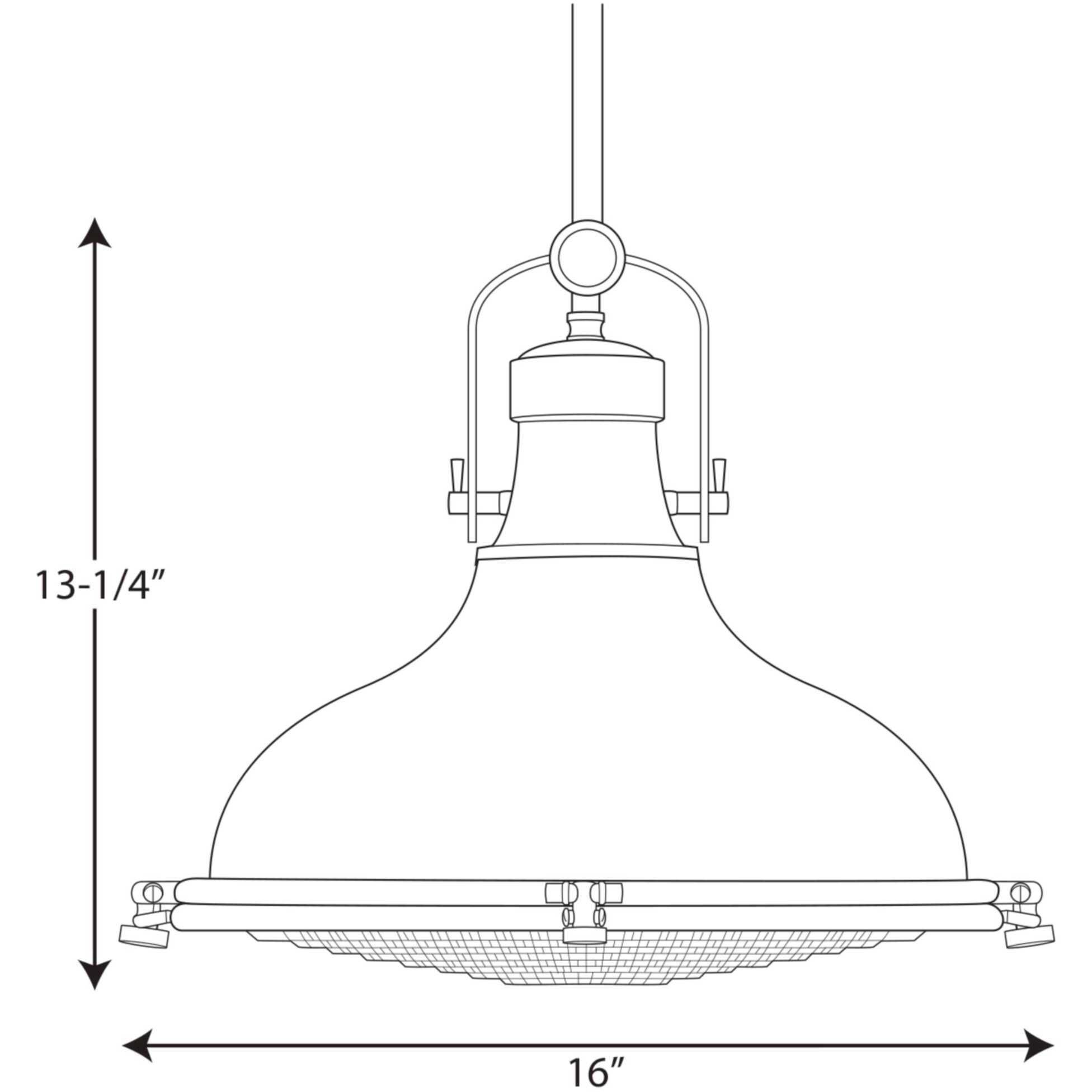 Fresnel Lens 1 Light Oil Rubbed Bronze Pendant Ceiling Light in Standard