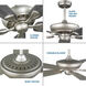 Kennedale 72 inch Painted Nickel with Grey Weathered Wood/Painted Nickel Blades Ceiling Fan