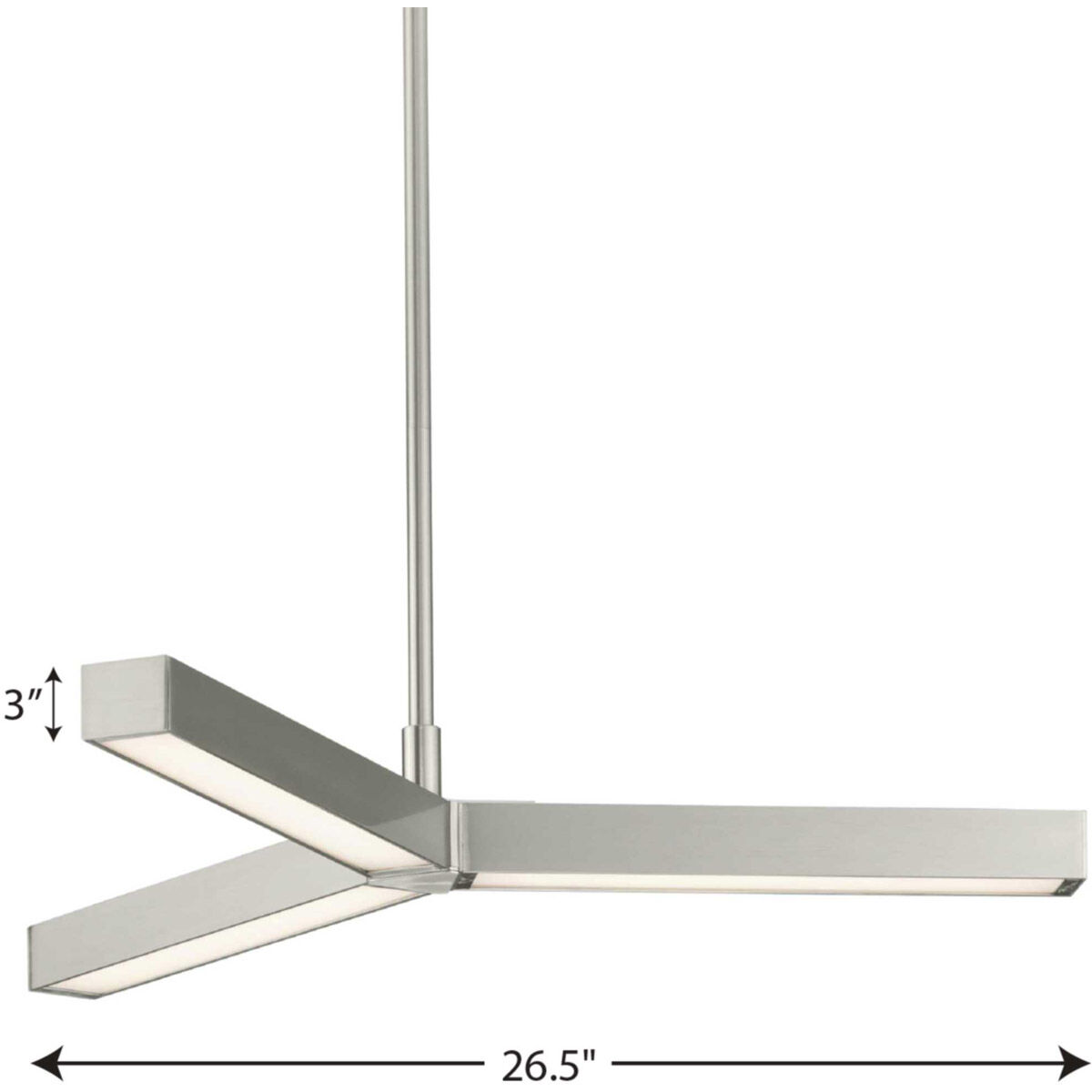 Planck LED LED 26.5 inch Brushed Nickel Chandelier Ceiling Light, Progress LED