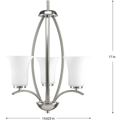 Joy 3 Light 14.63 inch Brushed Nickel Foyer Chandelier Ceiling Light