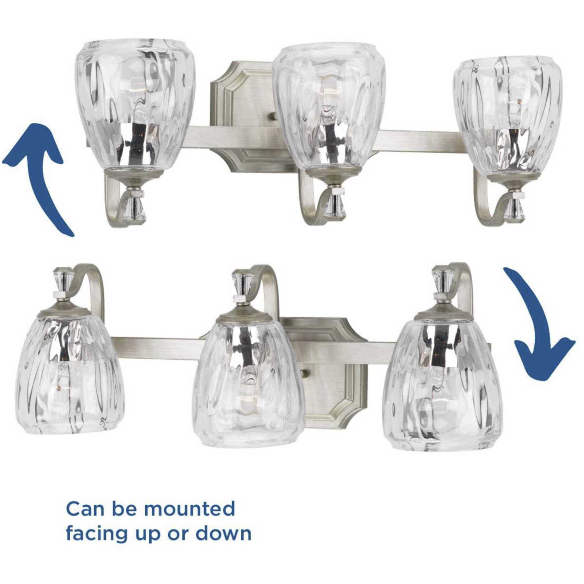 Anjoux 3 Light 23 inch Silver Ridge Bath Vanity Wall Light