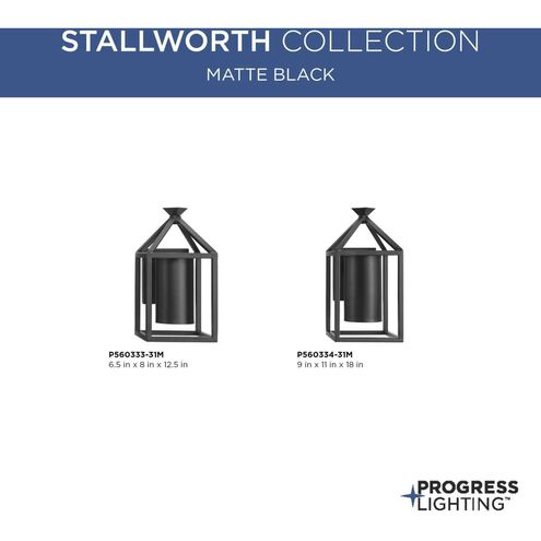 Stallworth 1 Light 18 inch Matte Black Outdoor Wall Lantern
