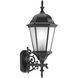 Welbourne 1 Light 31 inch Black Outdoor Wall Lantern in Etched, Fluorescent