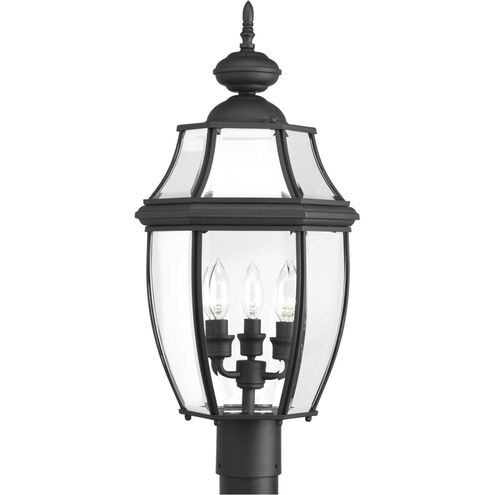 New Haven 3 Light 23 inch Textured Black Outdoor Post Lantern