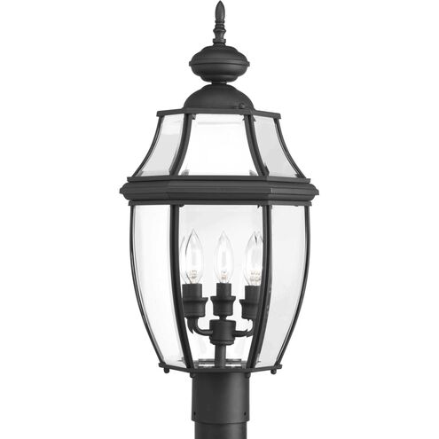 New Haven 3 Light 23 inch Textured Black Outdoor Post Lantern