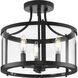 Gilliam 3 Light 13 inch Matte Black Semi-Flush Mount Ceiling Light