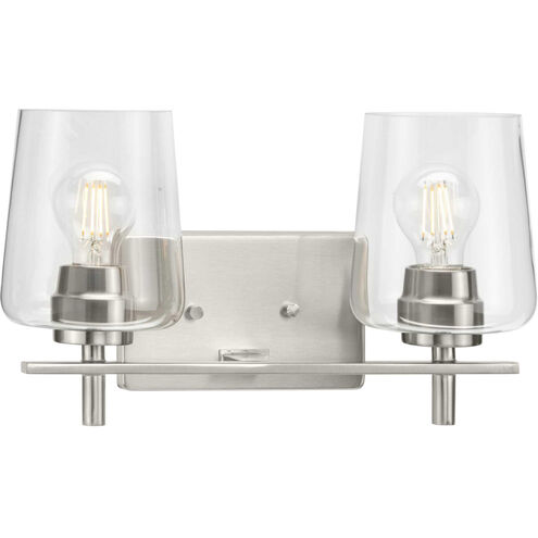 Calais 2 Light 15 inch Brushed Nickel Bath Vanity Wall Light