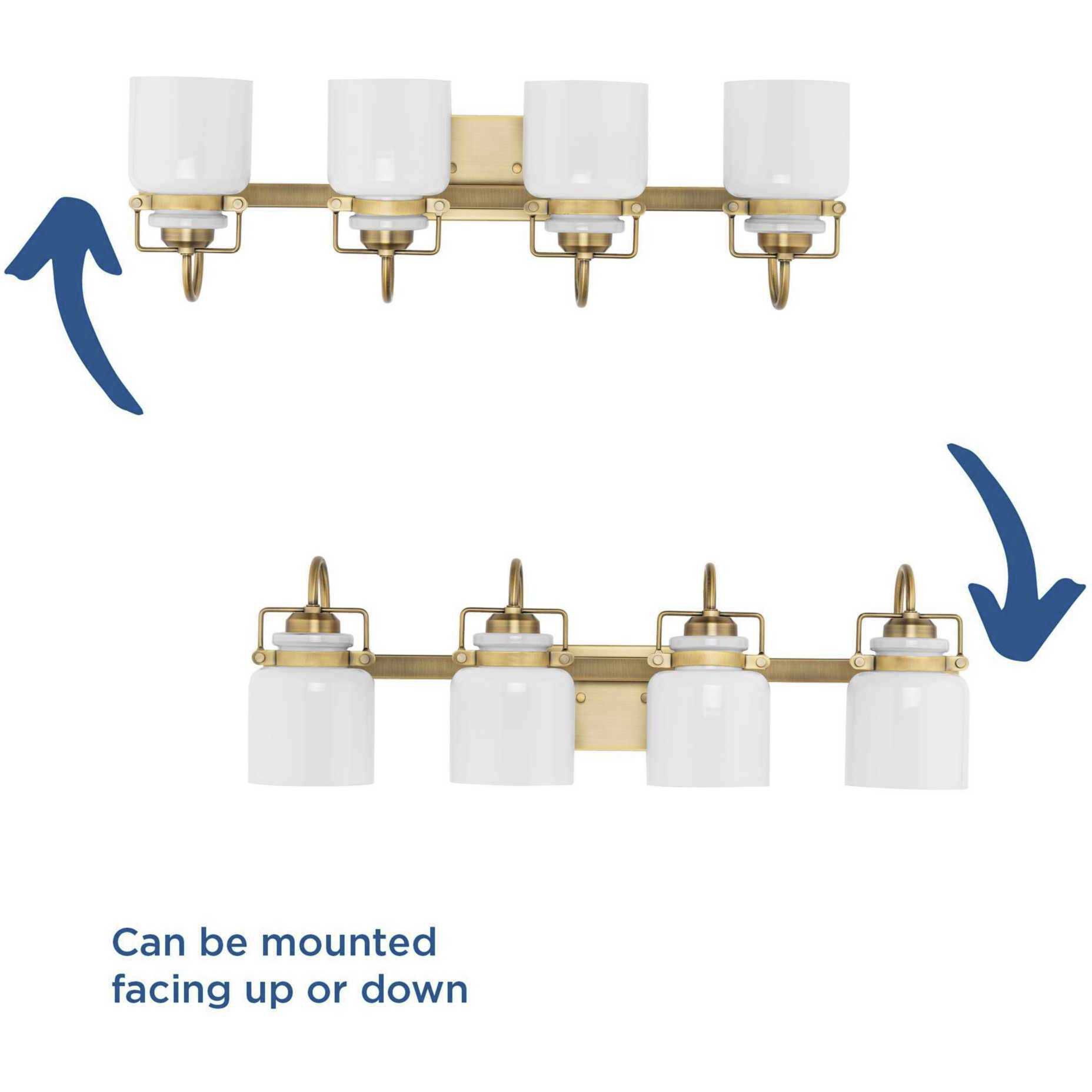 Fessler 4 Light 29.12 inch Vintage Brass Bath Light Wall Light