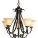 Torino 5 Light 26 inch Forged Bronze Chandelier Ceiling Light in Tea-Stained