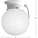 Glass Globes 1 Light 6 inch White Flush Mount Ceiling Light in Pull-Chain Switch