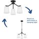 Vertex 3 Light 18 inch Matte Black Convertible Chandelier Ceiling Light